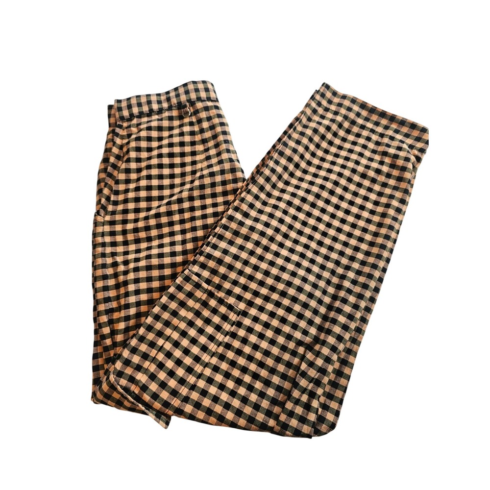 Ragged Priest Cargo Pants Womens 25 Orange Black Gingham Punk Grunge High Rise